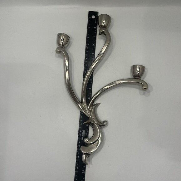 Global Views India Silver Candle Holder Pair of Wall Sconces - Picture 8 of 11